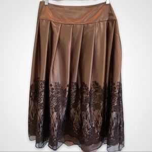 Coldwater Creek Skirt Women's Size 14 Gold Black Satin Tulle Lace Gold Party